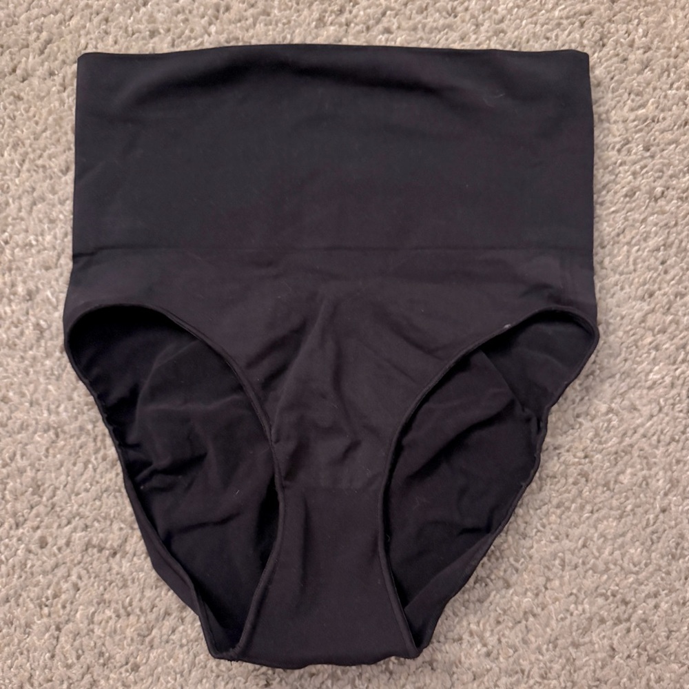 High-Waisted Black Shapewear Briefs